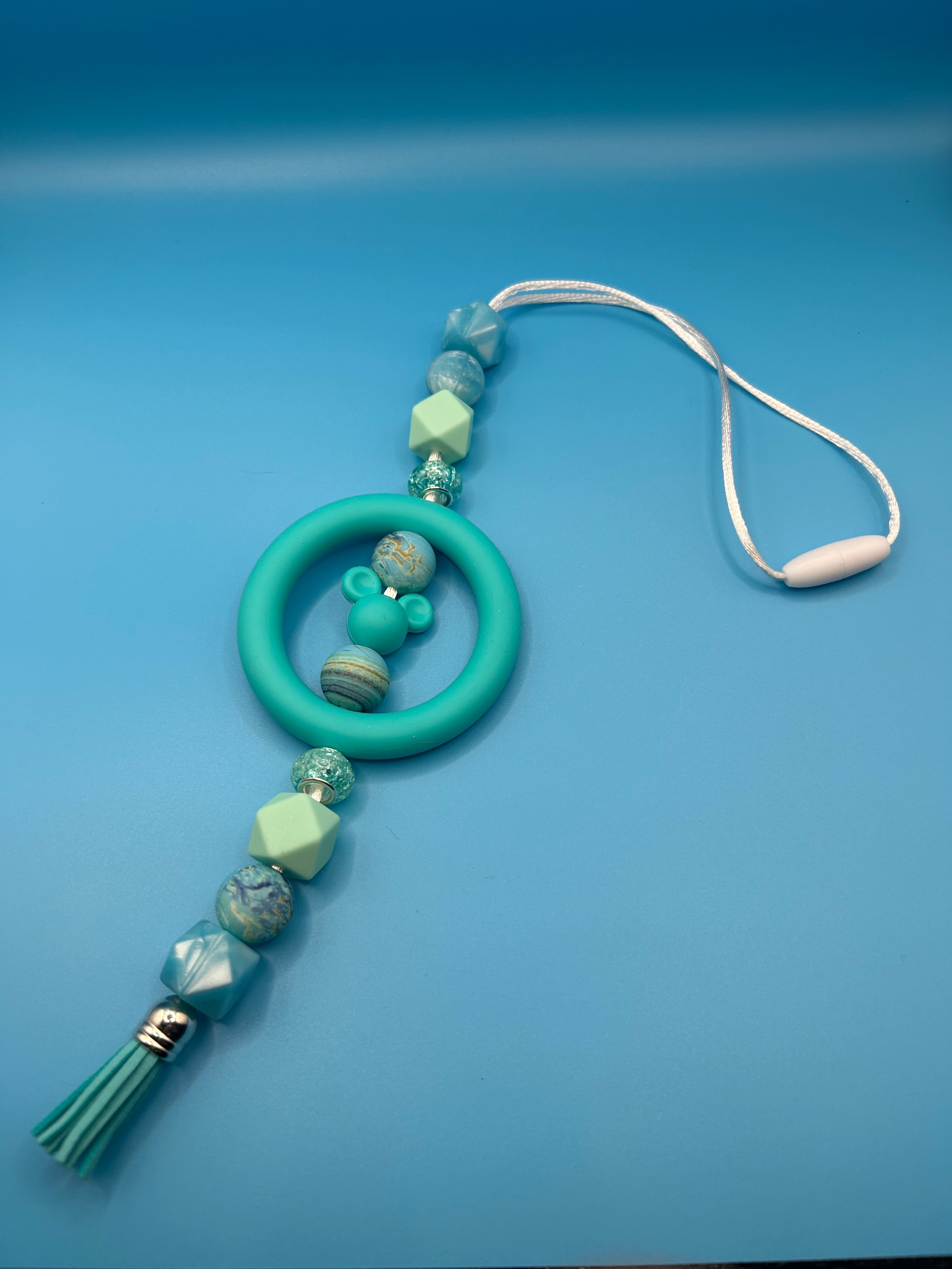 Teal Mickey Car Charm