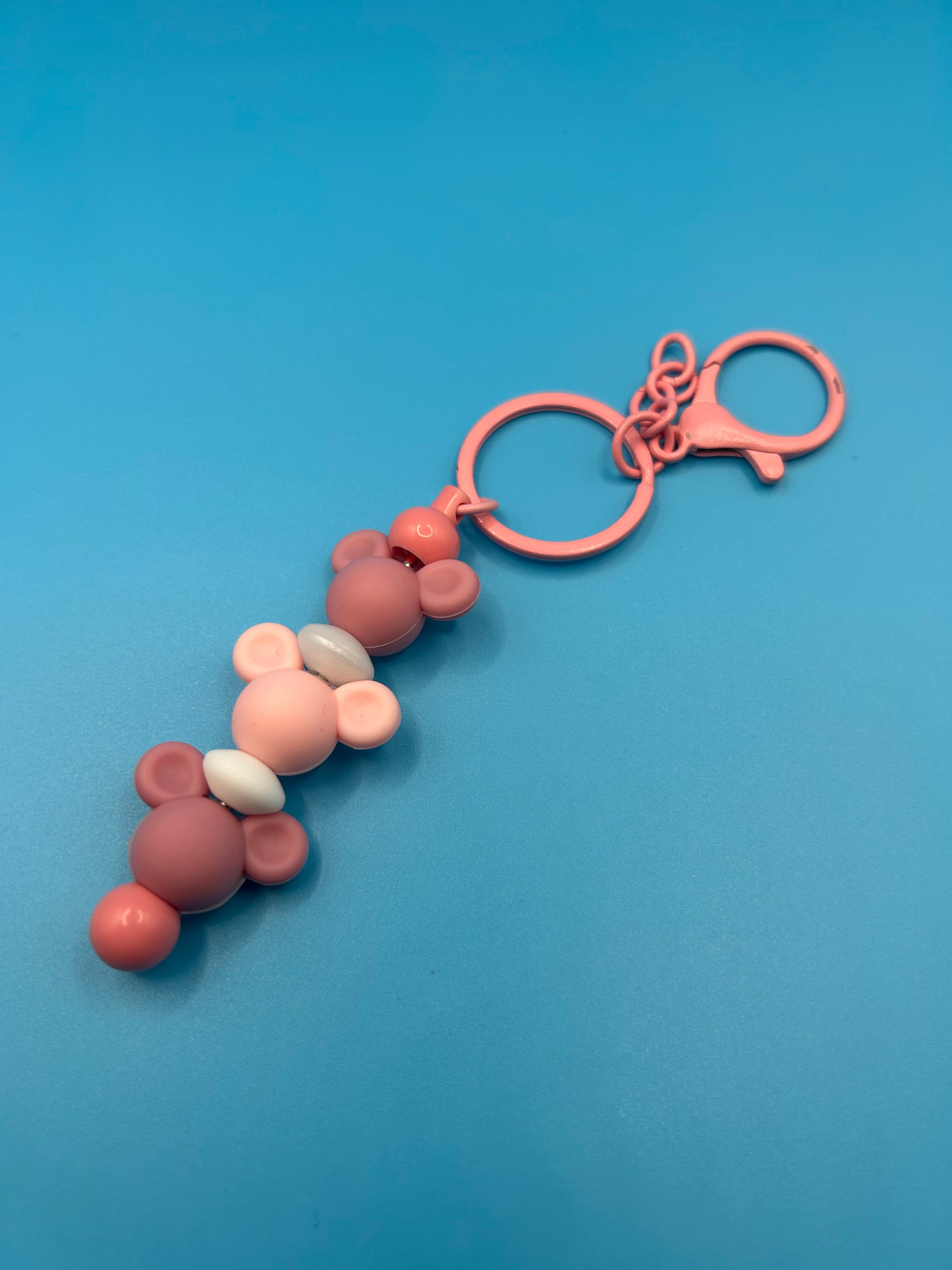 Mauve/Pink Mickey Keychain