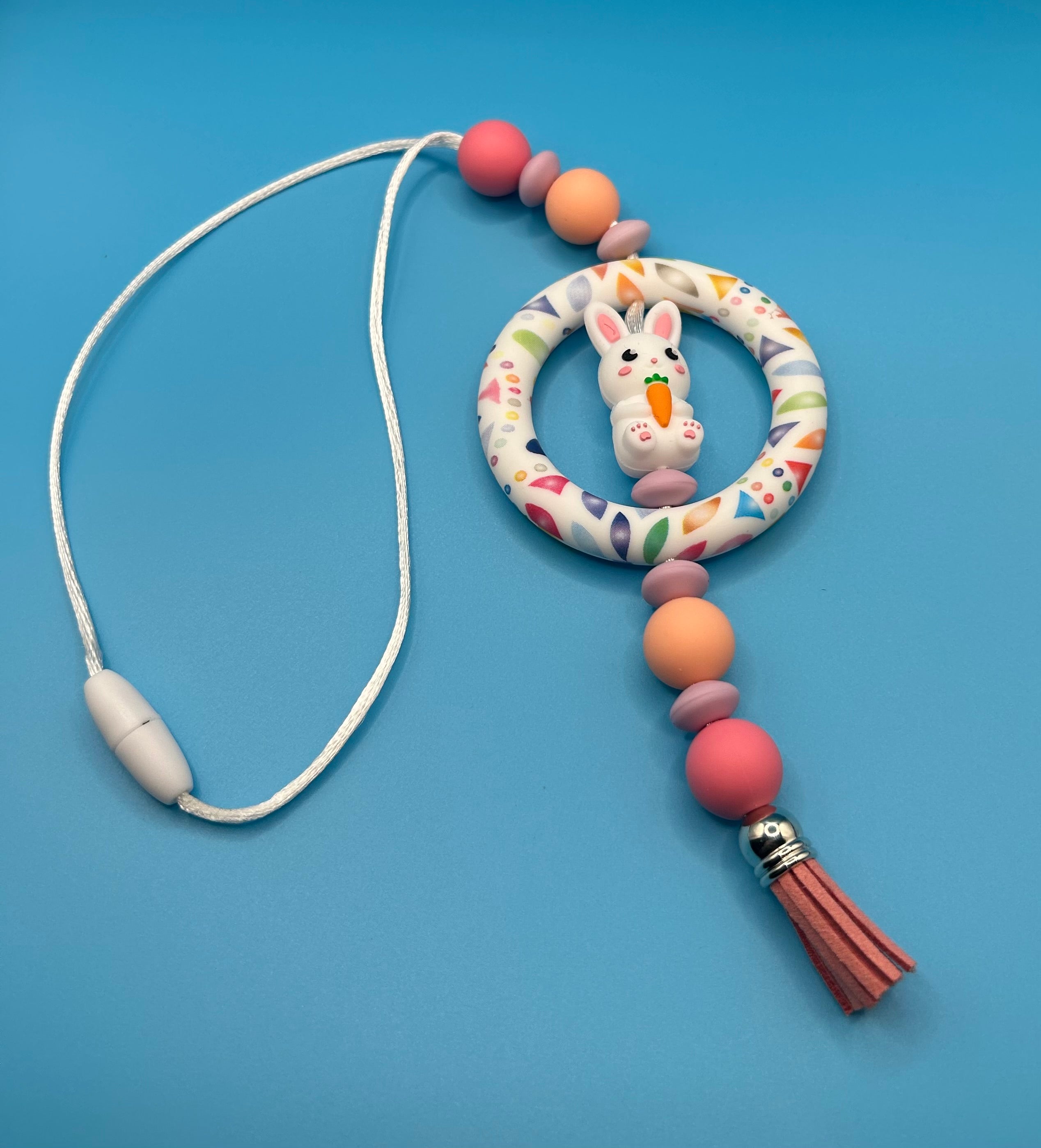 Floral Bunny Car Charm