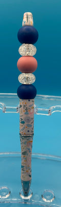Navy Beaded Pen