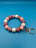 Pink Floral Keychain