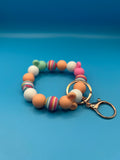 Striped Pastel Mickey Keychain