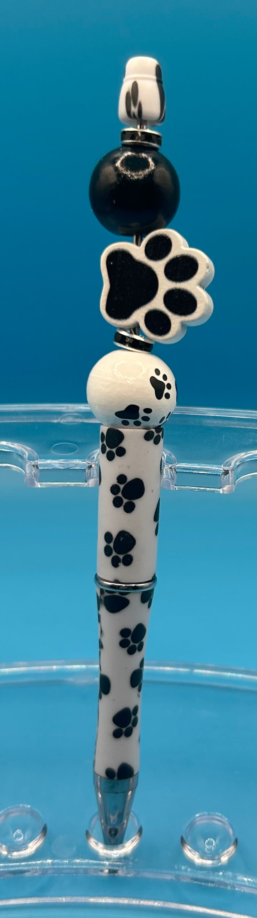 Black/White Pawprint Pen