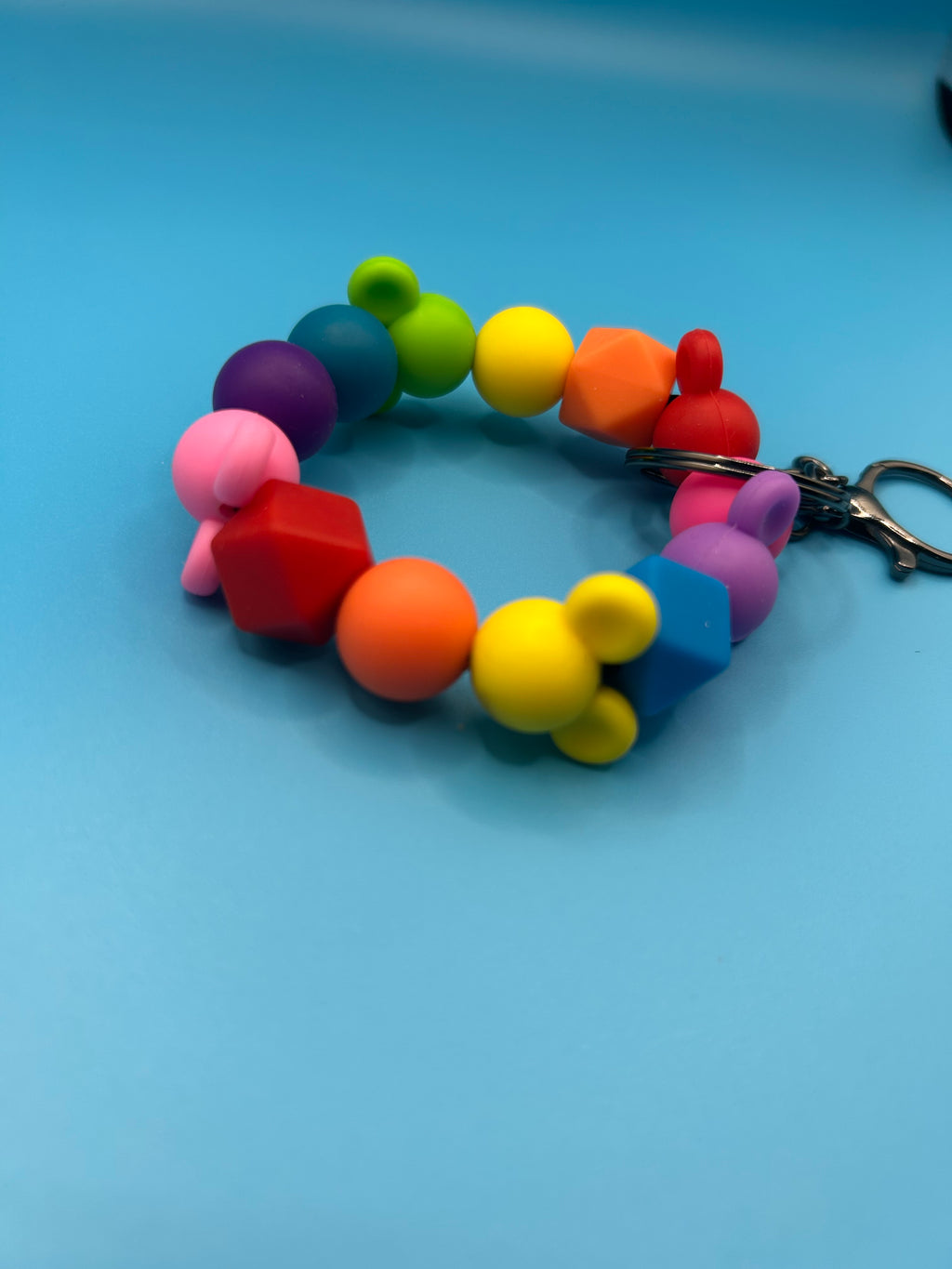 Rainbow Mickey Keychain
