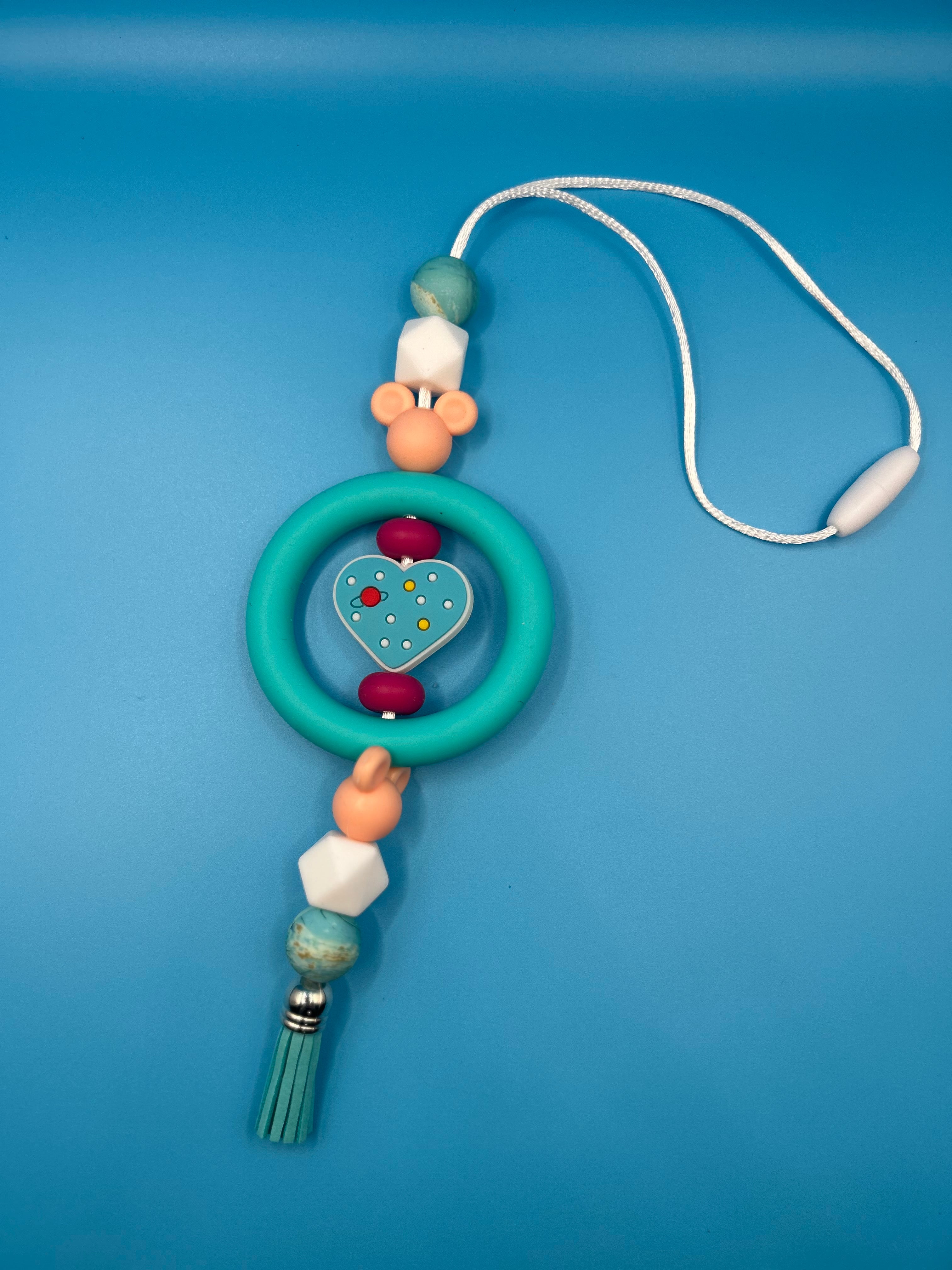 Teal Love Car Charm