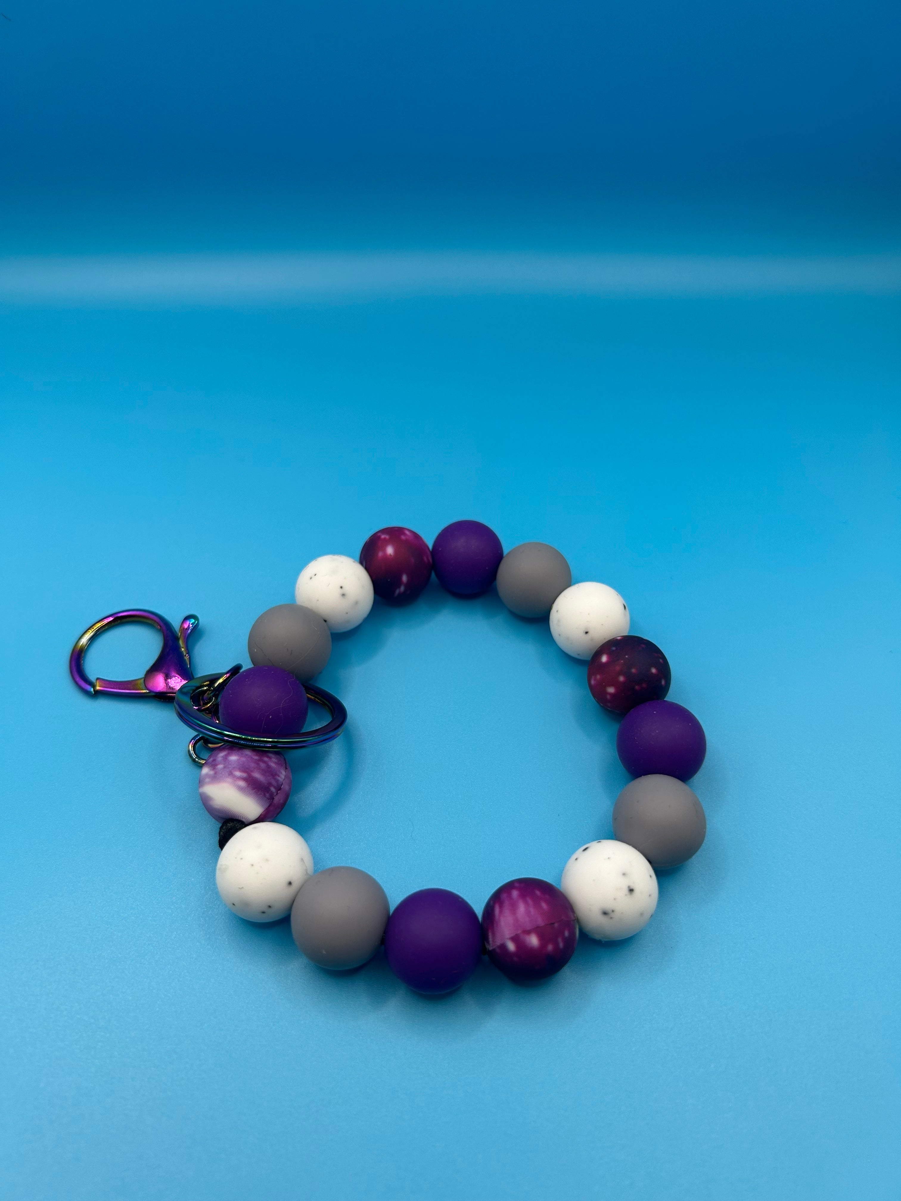 Purple and Gray Keychain
